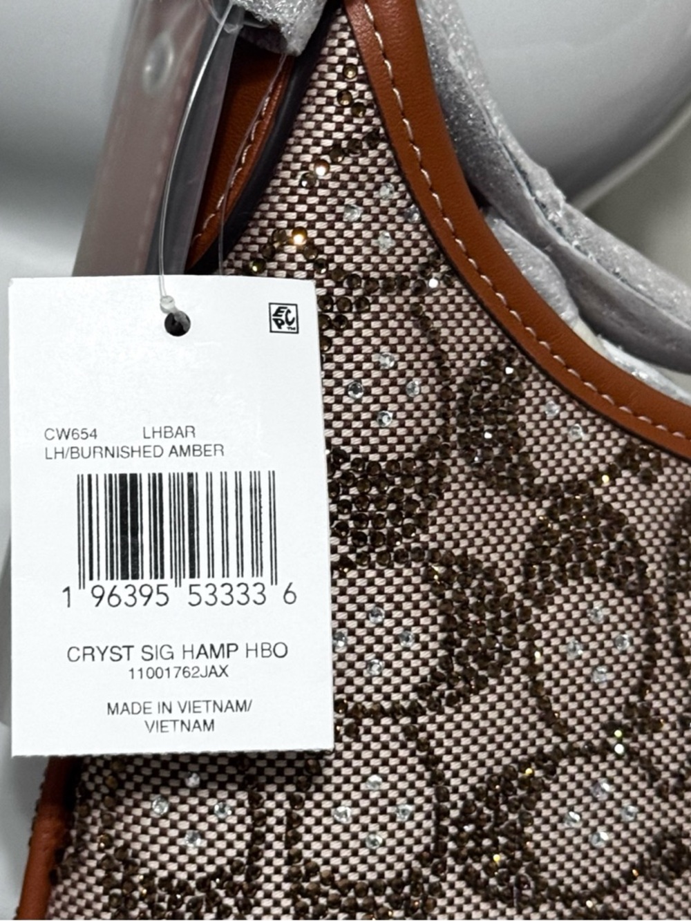 COACH Hamptons Hobo Bag In Crystal Signature Jacquard - Picture 9 of 14